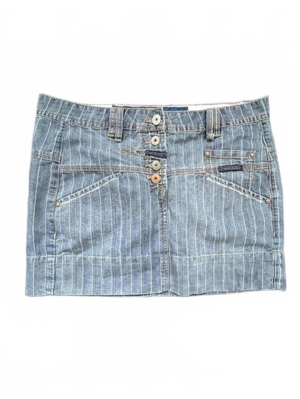 Marithe Francois Girbaud‎ Pinstripe Y2K Denim Skirt - 31